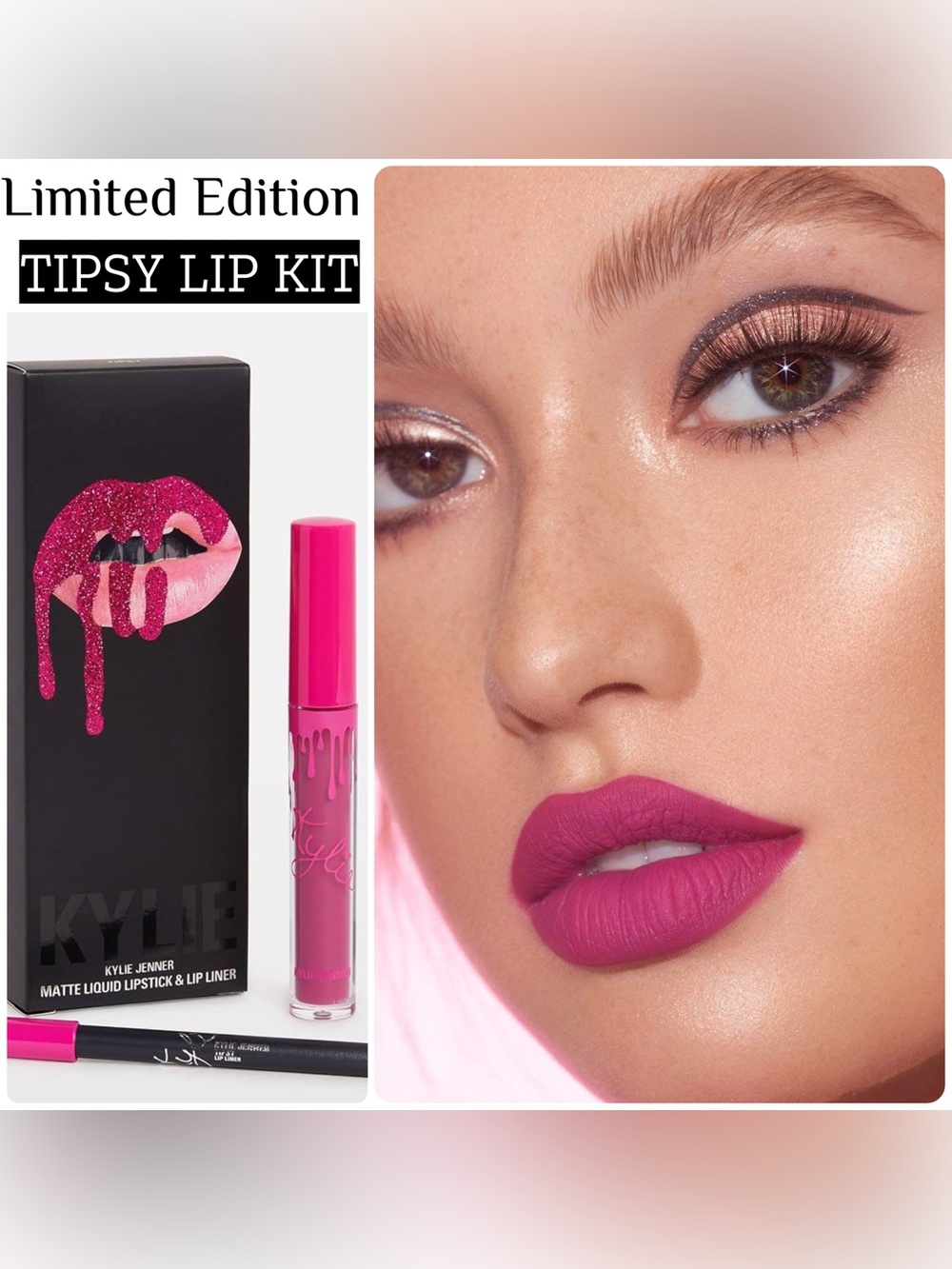 Rare Kylie 21’st Birthday Collection Liquid Lipstick & Lip Liner Lip Kit- Tipsy